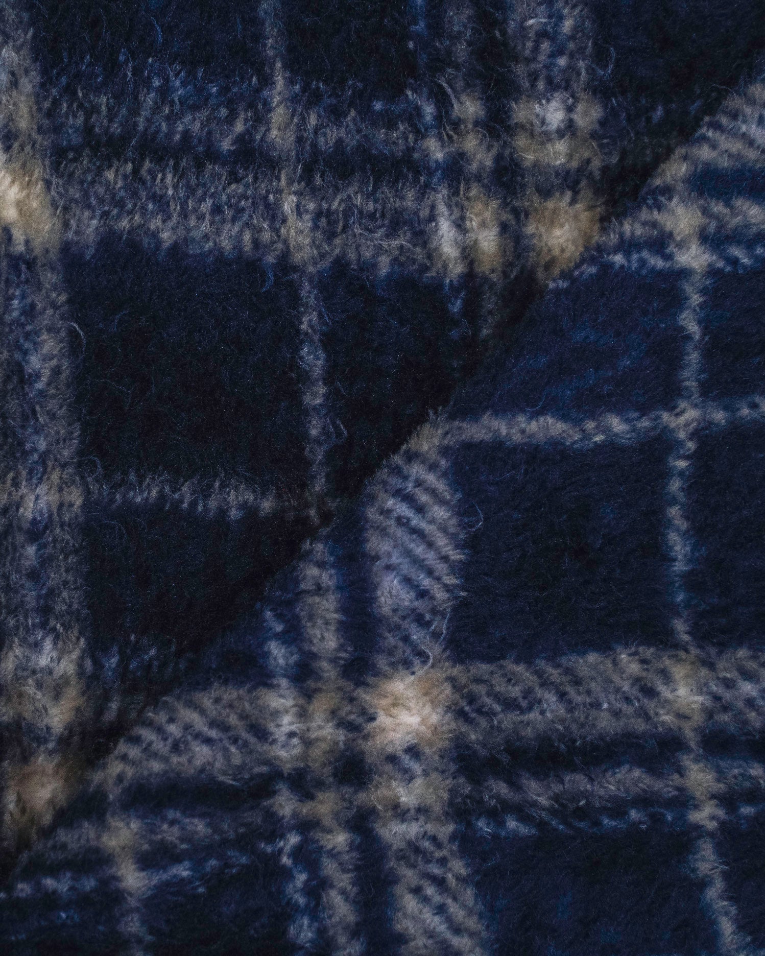 Manta coral Cuadro Brais azul marino