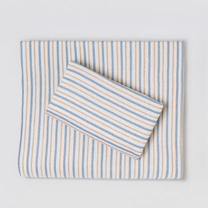 Jogo de lençóis flanela Raya Benet areia - índigo