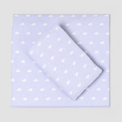 Jogo de lençóis flanela Nubecita azul celeste