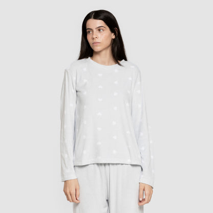 Pijama terciopelo super soft mujer Praga celeste