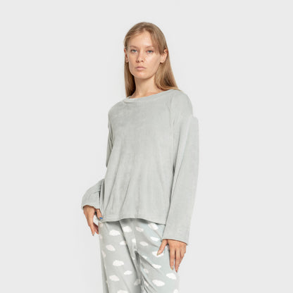 Pijama terciopelo super soft mujer Nubecita verde tiffany