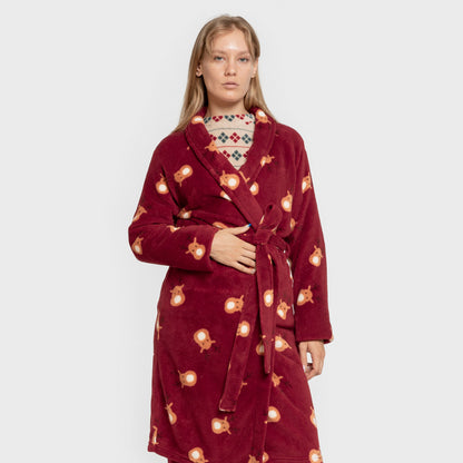 Accappatoio in coral Tatin bordeaux