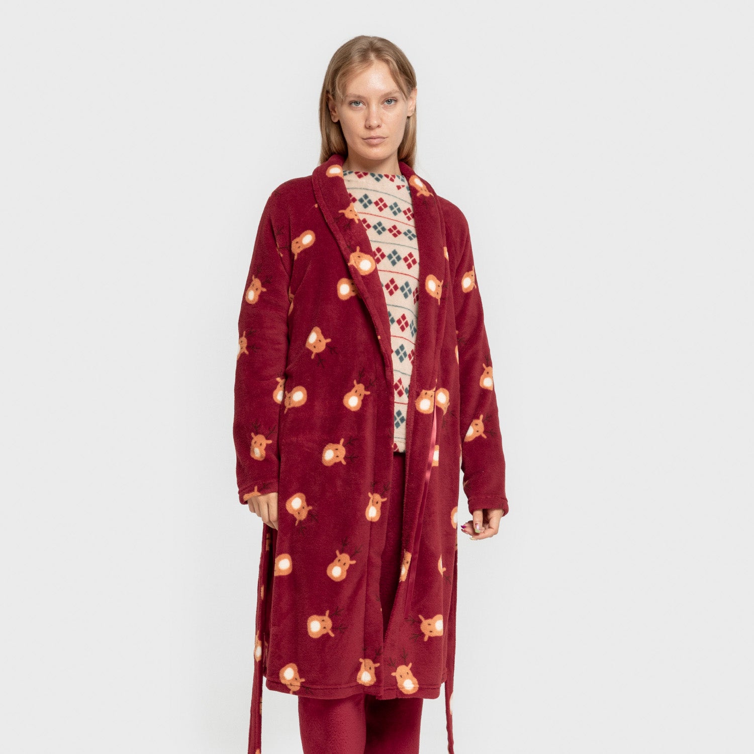 Accappatoio in coral Tatin bordeaux