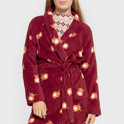 Accappatoio in coral Tatin bordeaux