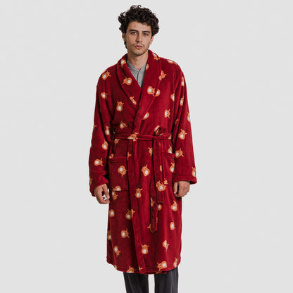 Accappatoio in coral da uomo Tatin bordeaux