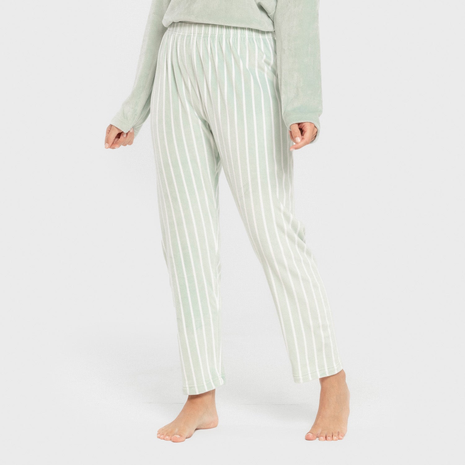 Pijama terciopelo super soft mujer Raya Astria verde tiffany