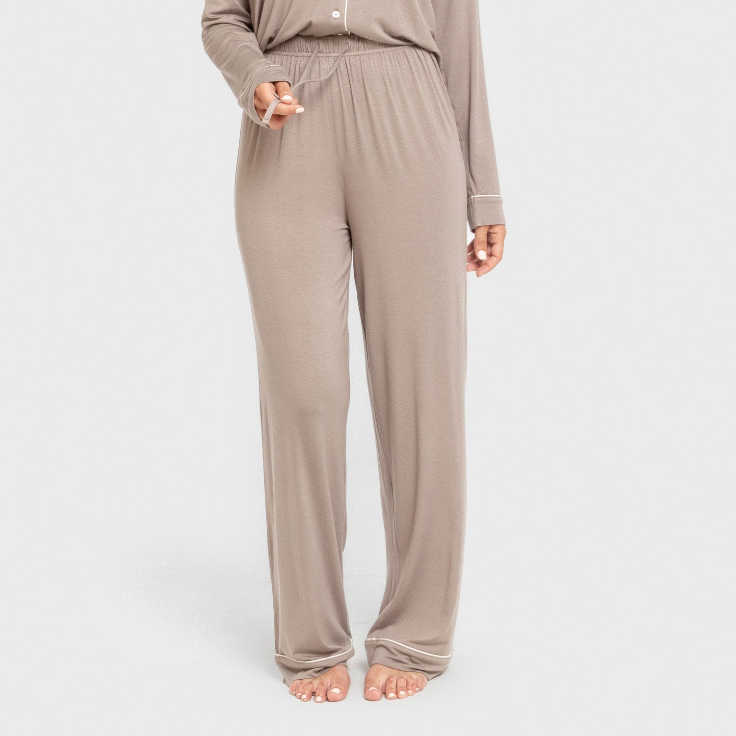 Pijama manga larga camisero viscosa punto mujer Vison