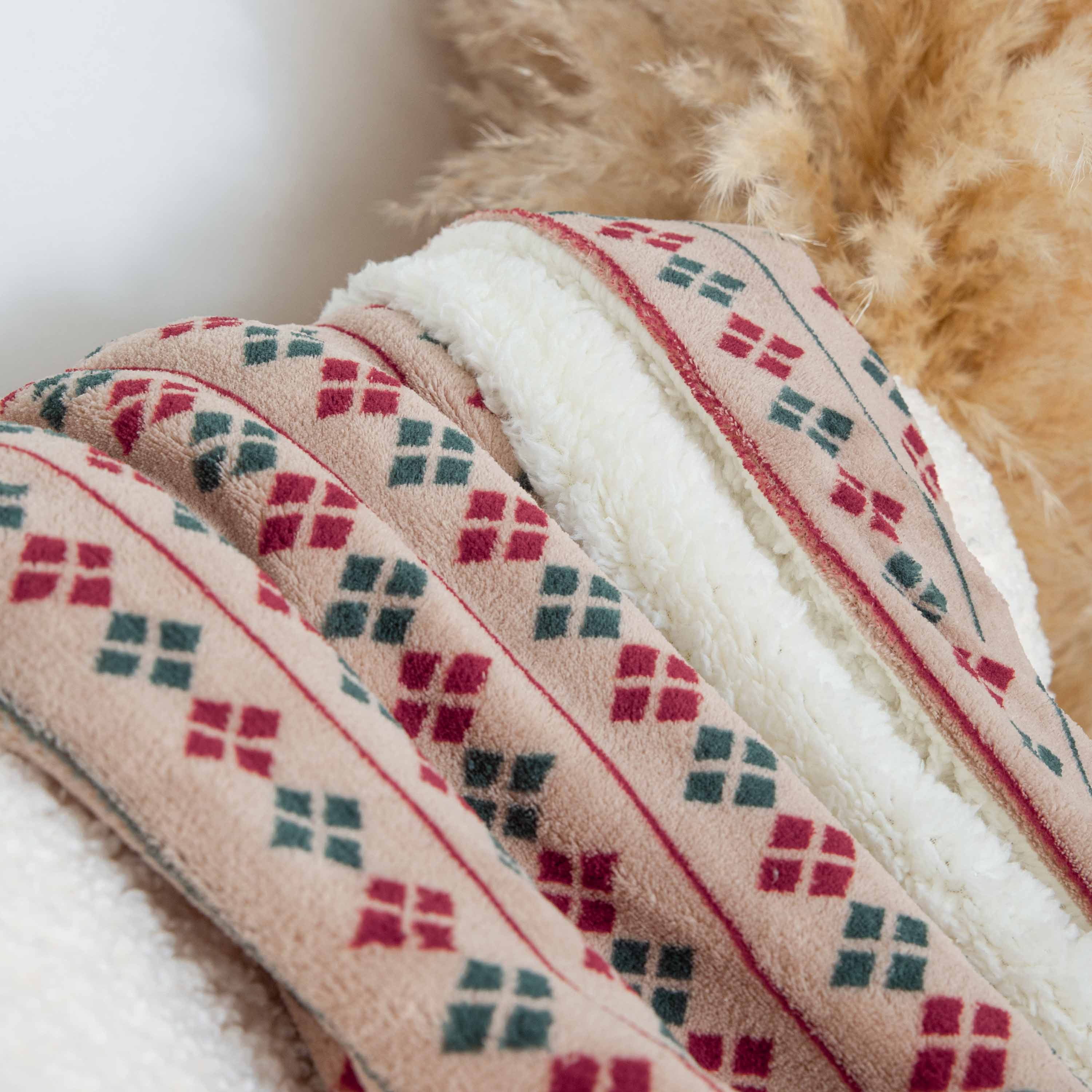 Coperta sherpa Casimira bordeaux