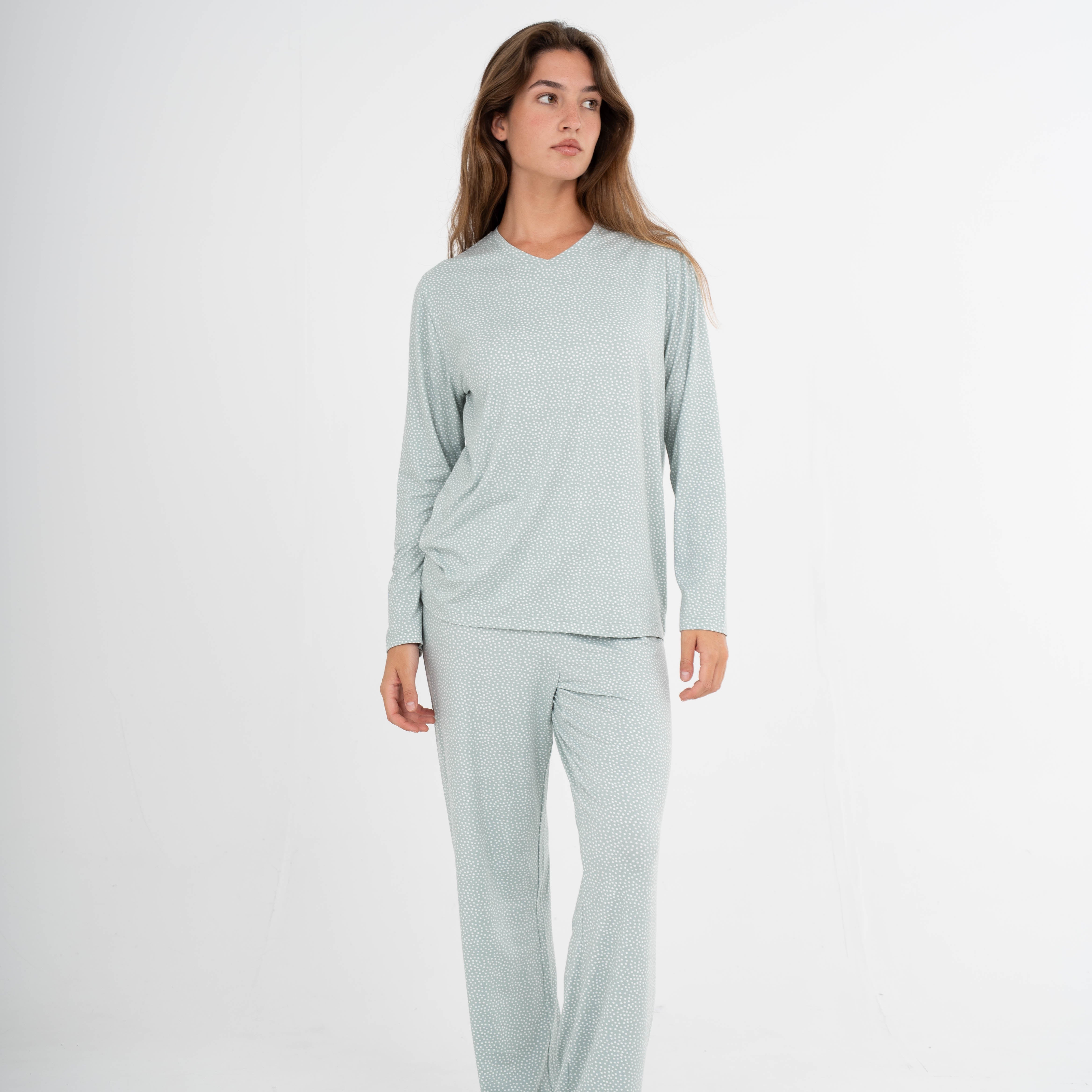 Pijama Largo Mujer Soft Lolenda Verde Tiffany