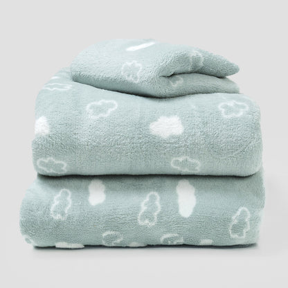 Juego de sábanas coralina Nube New verde tiffany cuna