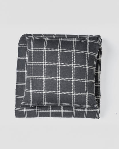 Capa de edredão de flanela Quadro Nitari cinzento-claro