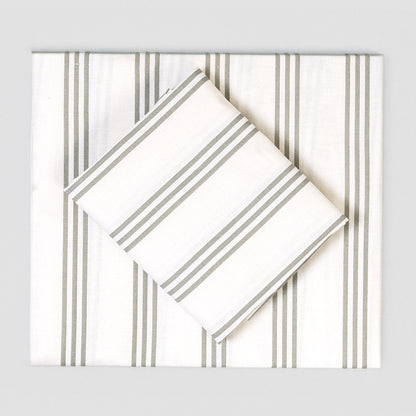 Juego de sábanas algodón Raya Amunia verde seco