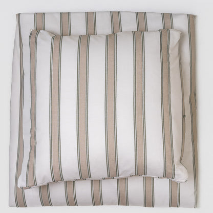 Capa de edredão de algodão Raya Sitges verde seco - taupe