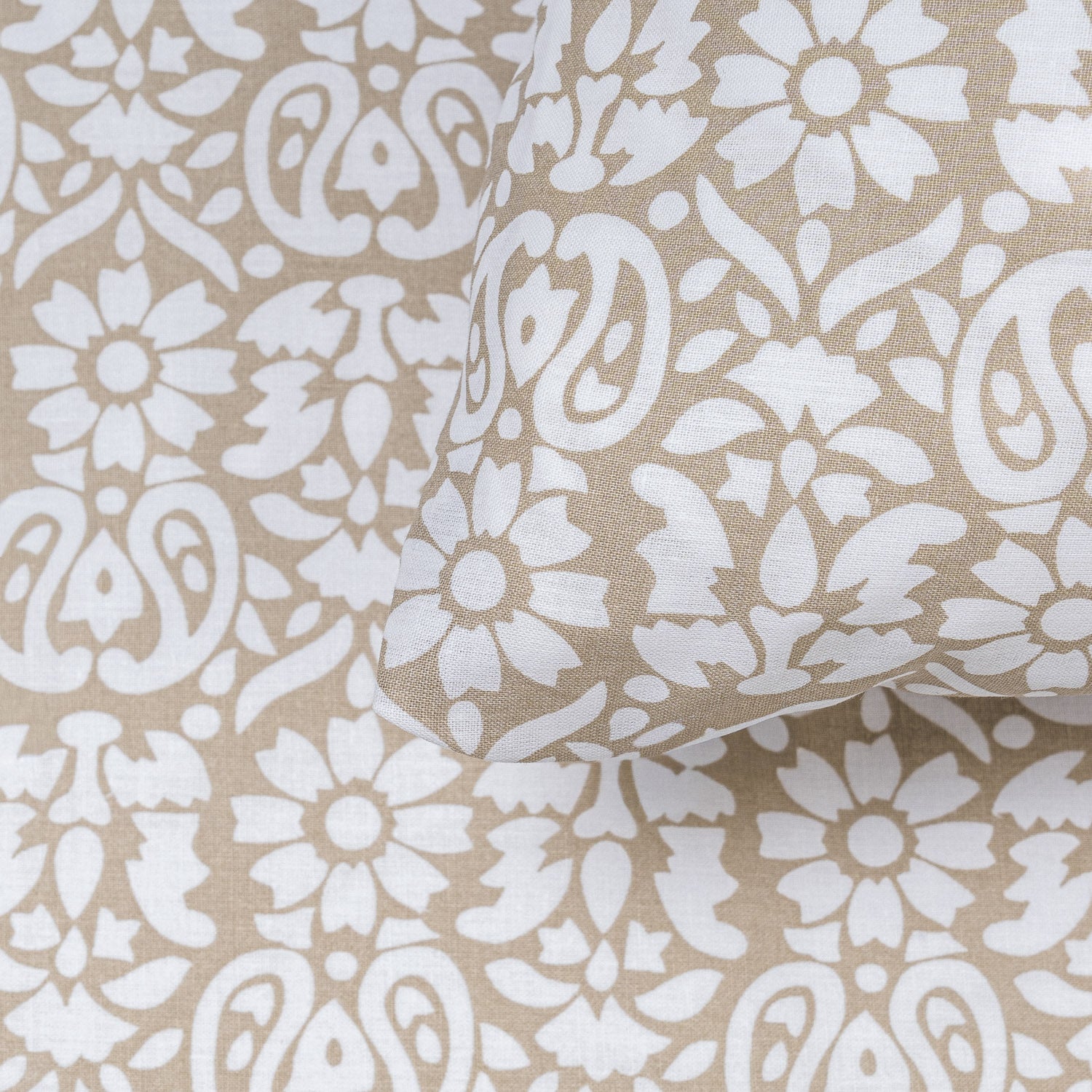 Capa de edredão de algodão Matilde taupe