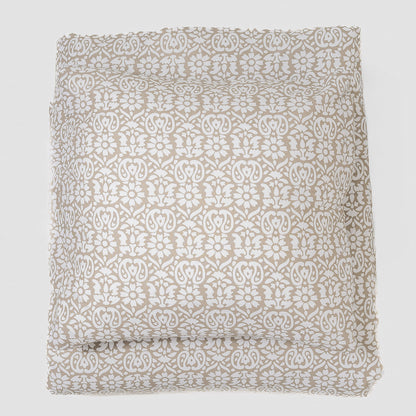 Capa de edredão de algodão Matilde taupe