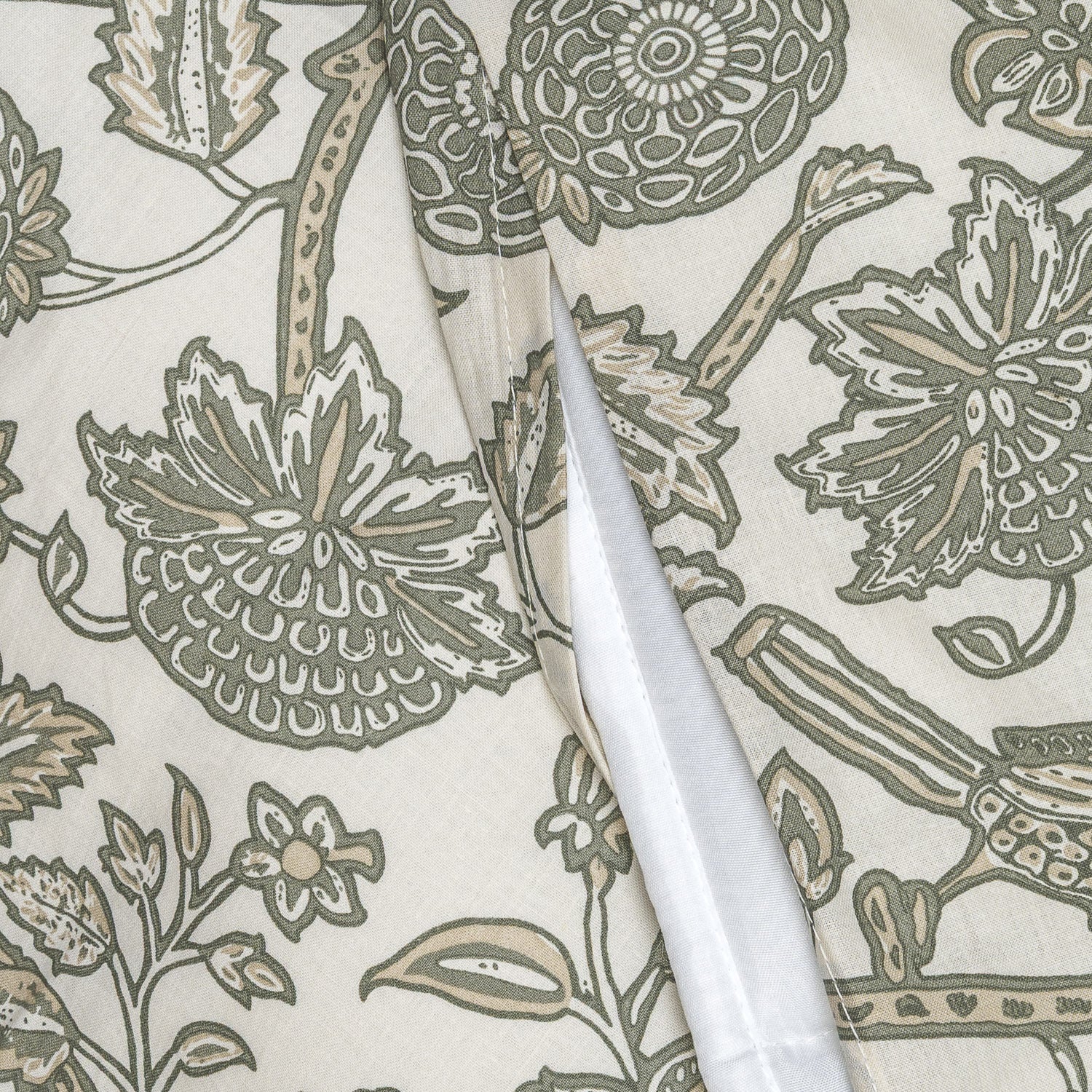 Capa de edredão de algodão Enelia verde seco - taupe