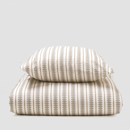 Capa de edredão de algodão Alrubia verde-seco