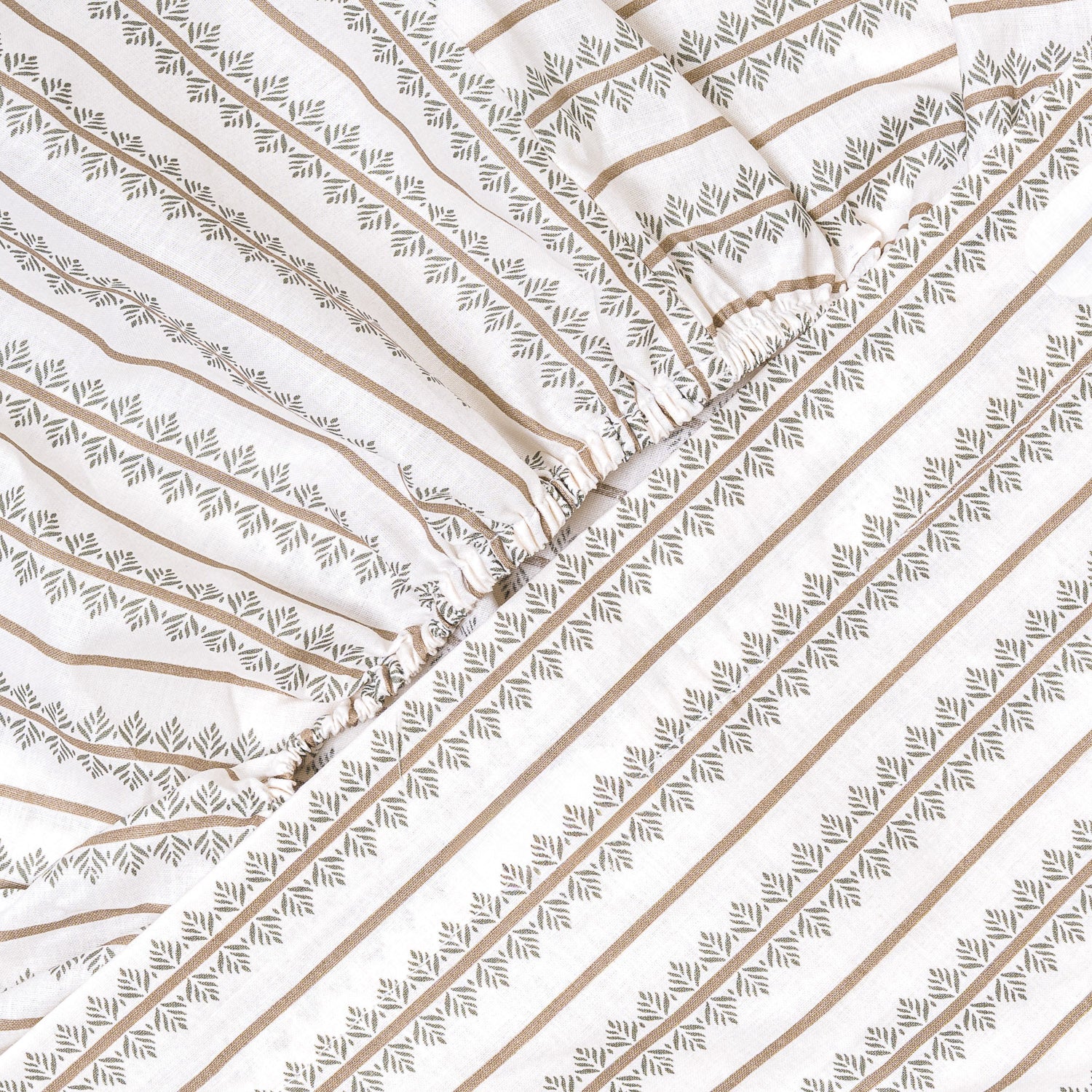 Jogo de lençóis de algodão Alrubia verde seco